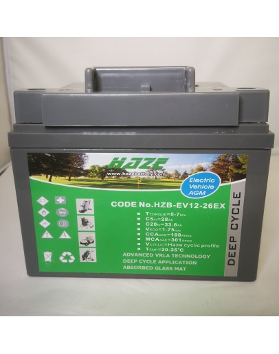 Haze 36 Hole Lead acid battery H2B-EV12-26EX